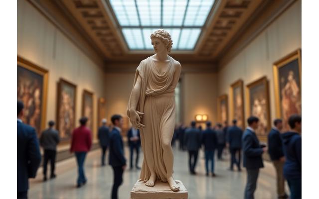 Image d'un musée du Louvre, Paris, symbolisant les circuits culturels.